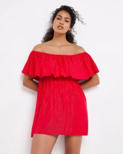 Simply Be Value Bardot Beach Dress| Red