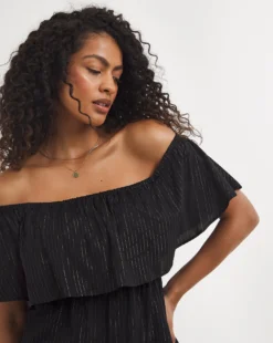 Simply Be Value Bardot Beach Dress| Black -MONSON Clothing Shop x01ia572739w