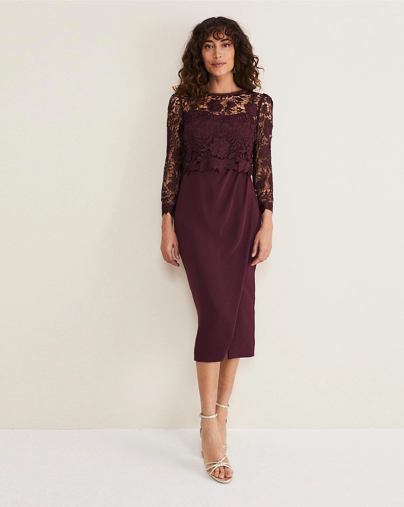 Phase Eight Adeline Double Layer Dress| Purple 4 Phase Eight Adeline Double Layer Dress| Purple - Image 4