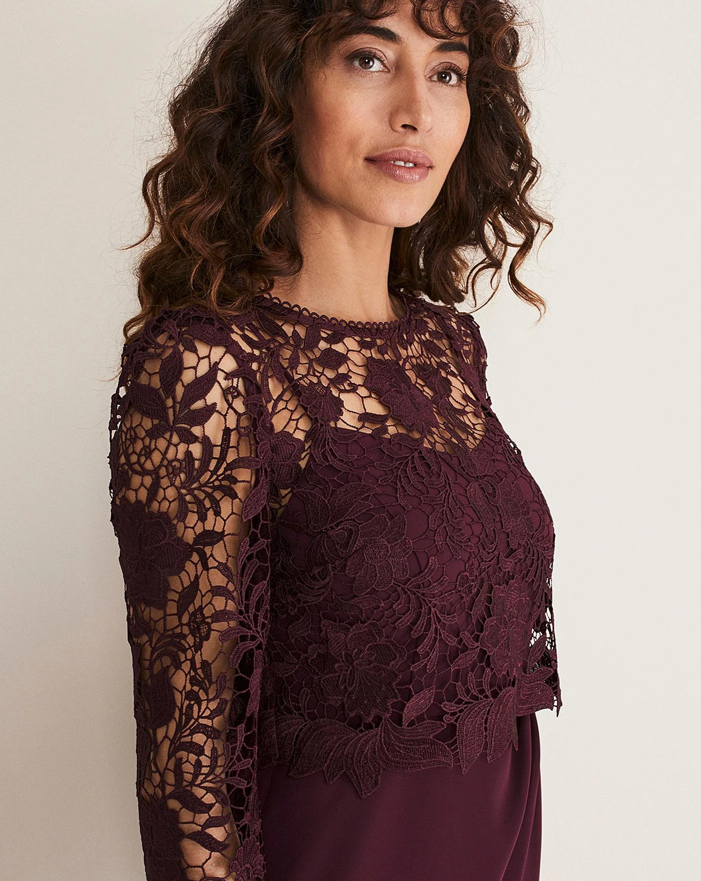 Phase Eight Adeline Double Layer Dress| Purple 6 Phase Eight Adeline Double Layer Dress| Purple - Image 6