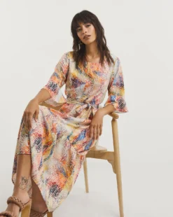 Raishma Studio Dress| White Multi-coloured