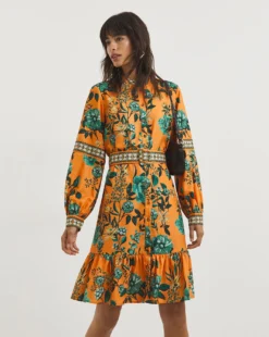 Raishma Studio Dress| Orange Multi-coloured