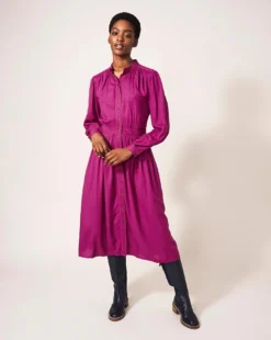 White Stuff Mirabel Midi Dress With Eco Vero| Pink