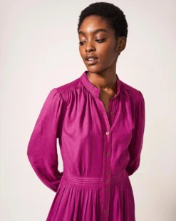 White Stuff Mirabel Midi Dress With Eco Vero| Pink -MONSON Clothing Shop x01ie550505s