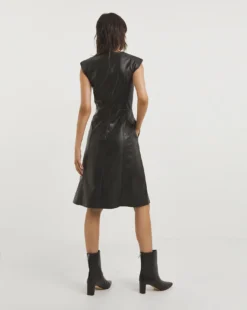 French Connection Etta Recycled Vegan Leather Dress| Black -MONSON Clothing Shop x01ie663740w