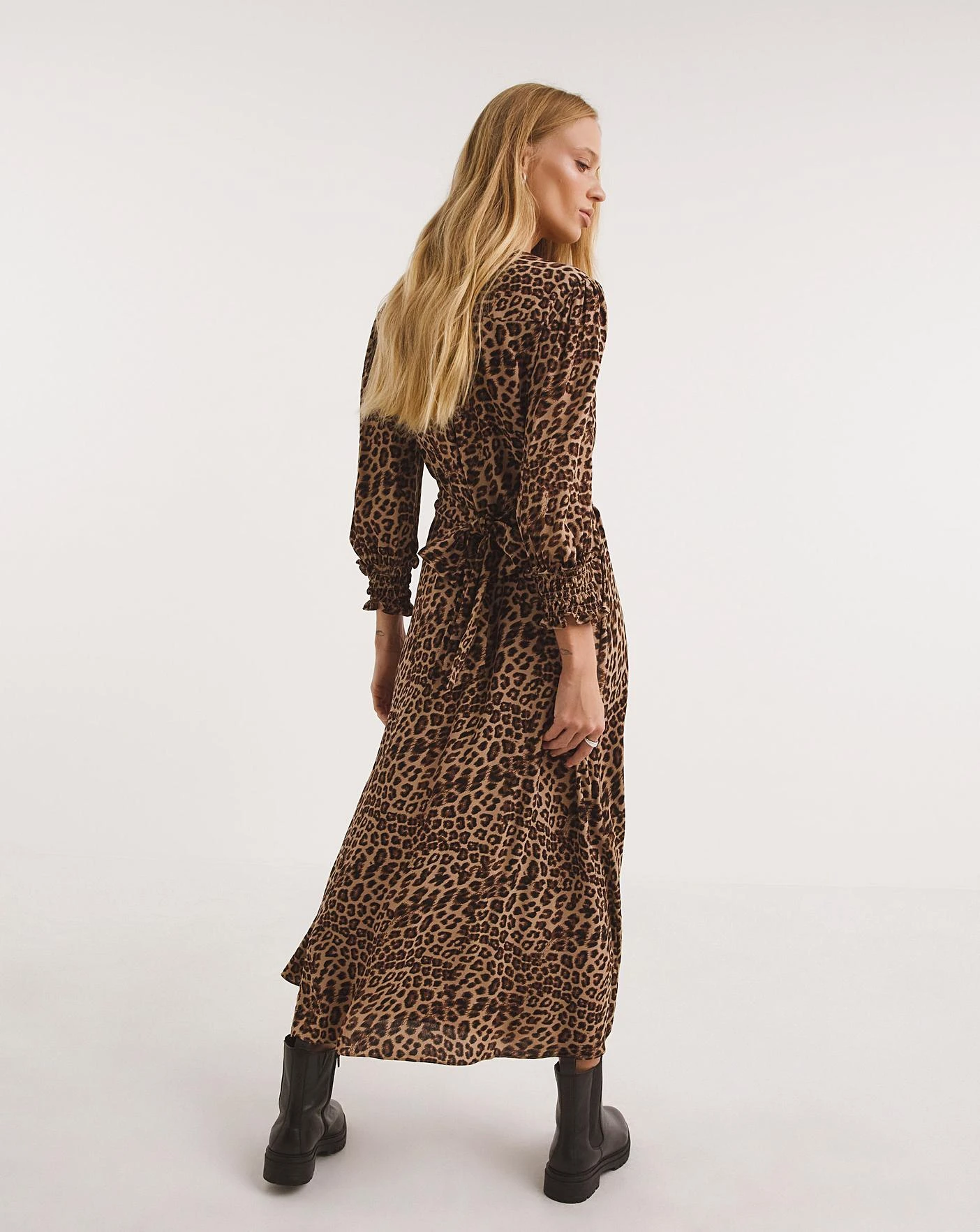 Whistles Jungle Cheetah Shirred Dress| Multi 4 Whistles Jungle Cheetah Shirred Dress| Multi - Image 4