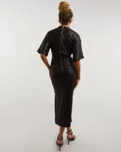 Closet London Sequin Kimono Pencil Dress| Black -MONSON Clothing Shop x01ie974747w