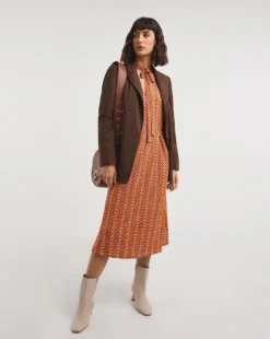 Joe Browns Retro Print Jersey Dress| Orange -MONSON Clothing Shop x01if542748w