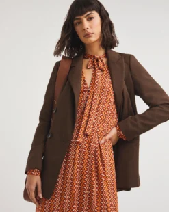 Joe Browns Retro Print Jersey Dress| Orange -MONSON Clothing Shop x01if542749w