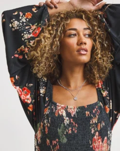 Joe Browns Ditsy Floral Jersey Shirred Maxi Dress| Navy Multi -MONSON Clothing Shop x01if549769w