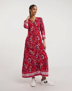 Joe Browns Savannah Boho Maxi Dress| Red Multicolour -MONSON Clothing Shop x01if829731w