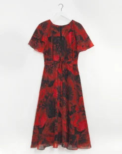 Joanna Hope Tie Waist Print Maxi Dress| Red Print -MONSON Clothing Shop x01ii143777s
