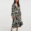 Joanna Hope Jersey Wrap Maxi Dress| Green Print