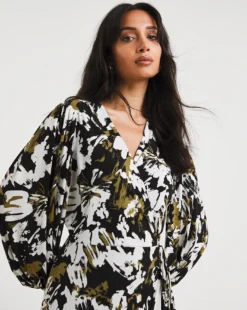 Joanna Hope Jersey Wrap Maxi Dress| Green Print -MONSON Clothing Shop x01ii146779w