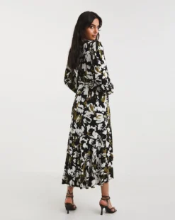 Joanna Hope Jersey Wrap Maxi Dress| Green Print -MONSON Clothing Shop x01ii146780w