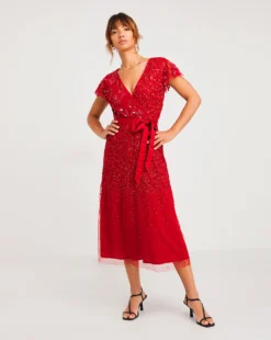 Joanna Hope Beaded Midi Dress| Red 8 Joanna Hope Beaded Midi Dress| Red -MONSON Clothing Shop x01ii538706w
