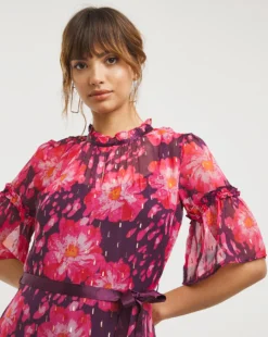 Joanna Hope Floral Maxi Dress| Pink Print -MONSON Clothing Shop x01ii562707w