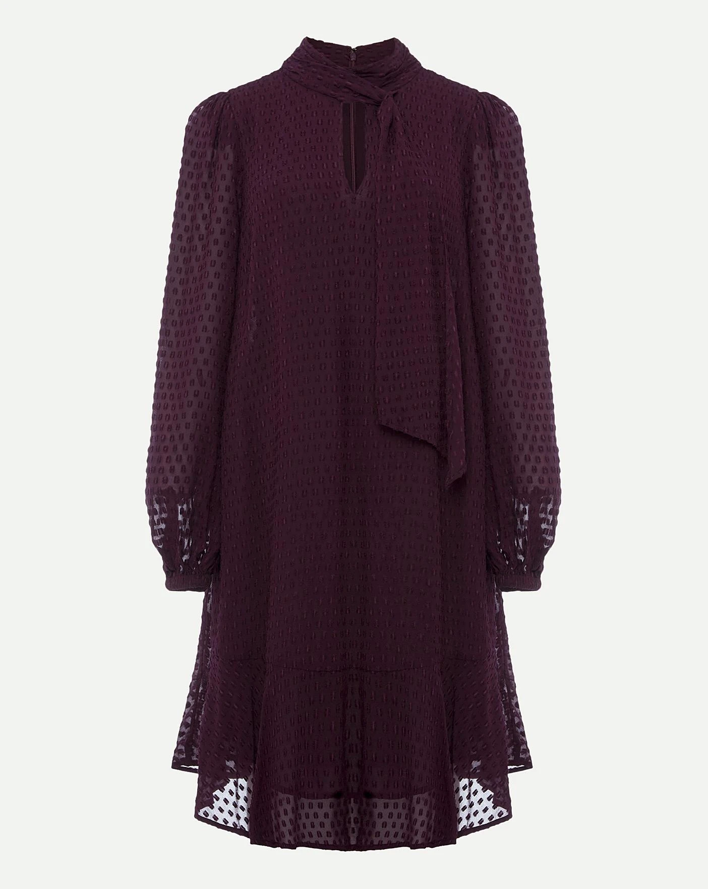 Phase Eight Everly Textured Swing Dress| Plum 3 Phase Eight Everly Textured Swing Dress| Plum - Image 3