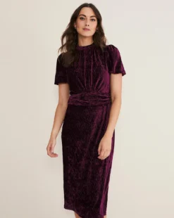 Phase Eight Kaylee Velvet Pleat Dress| Red 13 Phase Eight Kaylee Velvet Pleat Dress| Red -MONSON Clothing Shop x01km655503s