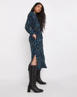 French Connection Ferna Bella Delphine Shirt Dress| Black Multi -MONSON Clothing Shop x01km838760w