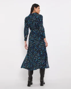 French Connection Ferna Bella Delphine Shirt Dress| Black Multi -MONSON Clothing Shop x01km838762w