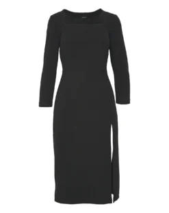 Marilyn Square Neck Scuba Crepe Dress| Black -MONSON Clothing Shop x01ol077719s