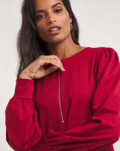 New Improved Tiered Ponte Dress| Crimson -MONSON Clothing Shop x01ol546741w