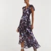 Joanna Hope Ruffle Maxi Dress| Multi Coloured Floral
