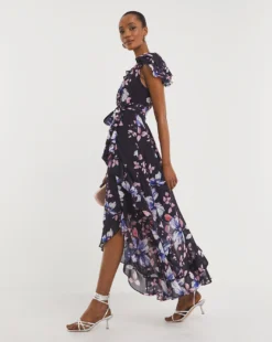 Joanna Hope Ruffle Maxi Dress| Multi Coloured Floral -MONSON Clothing Shop x01ow453741w