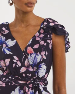 Joanna Hope Ruffle Maxi Dress| Multi Coloured Floral -MONSON Clothing Shop x01ow453742w