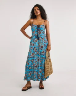 Tiered Maxi Beach Dress| Boho Print