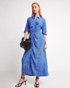 Whistles Bandana Spot Print Shirt Dress| Blue Multi-coloured
