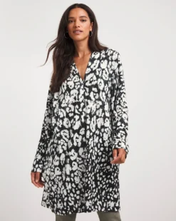 Religion Temptation Jersey Tunic Dress| Black/White