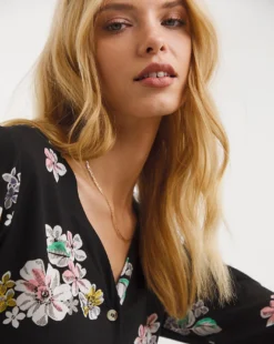 Floral Relaxed Button Through Smock Dress| Multi Coloured Floral -MONSON Clothing Shop x01rn153740w