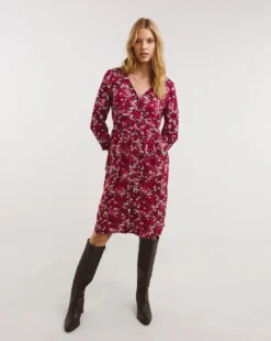 Pink Floral Relaxed Button Through Smock Dress| Pink Floral -MONSON Clothing Shop x01rn154743w