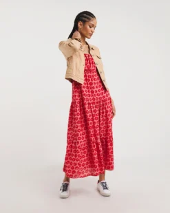Empire Smock Maxi Dress| Red Print -MONSON Clothing Shop x01rn526726w