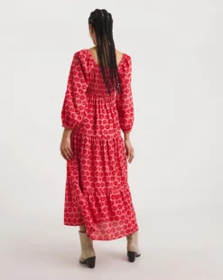 Empire Smock Maxi Dress| Red Print -MONSON Clothing Shop x01rn526728w