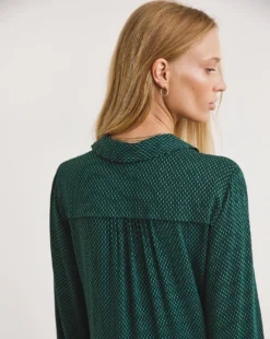 Whistles Underscore Print Trapeze Midi Dress| Green Multicolour -MONSON Clothing Shop x01uv241852w