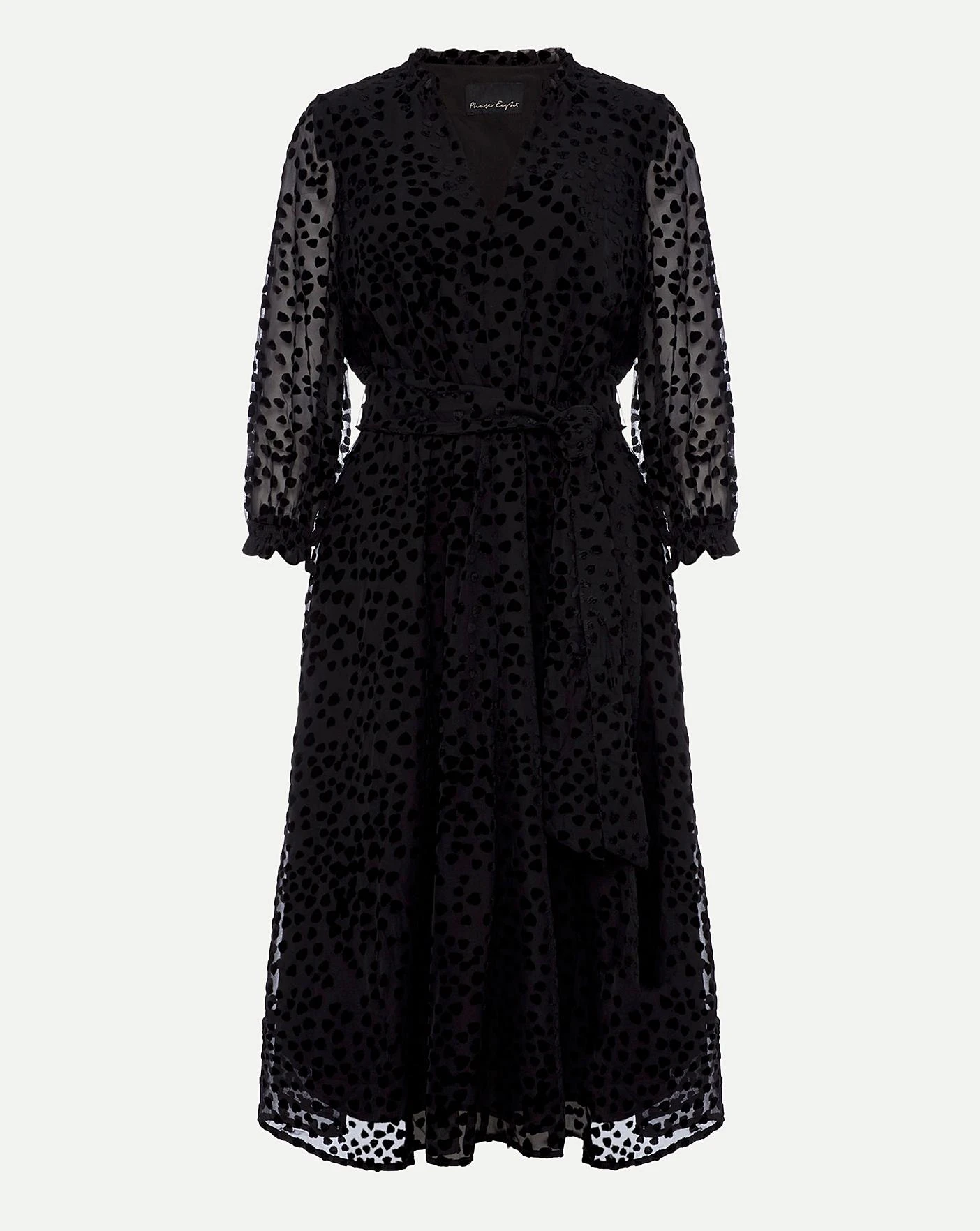 Phase Eight Isador Textured Fit And Flare Midi Dress| Black 2 Phase Eight Isador Textured Fit And Flare Midi Dress| Black - Image 2