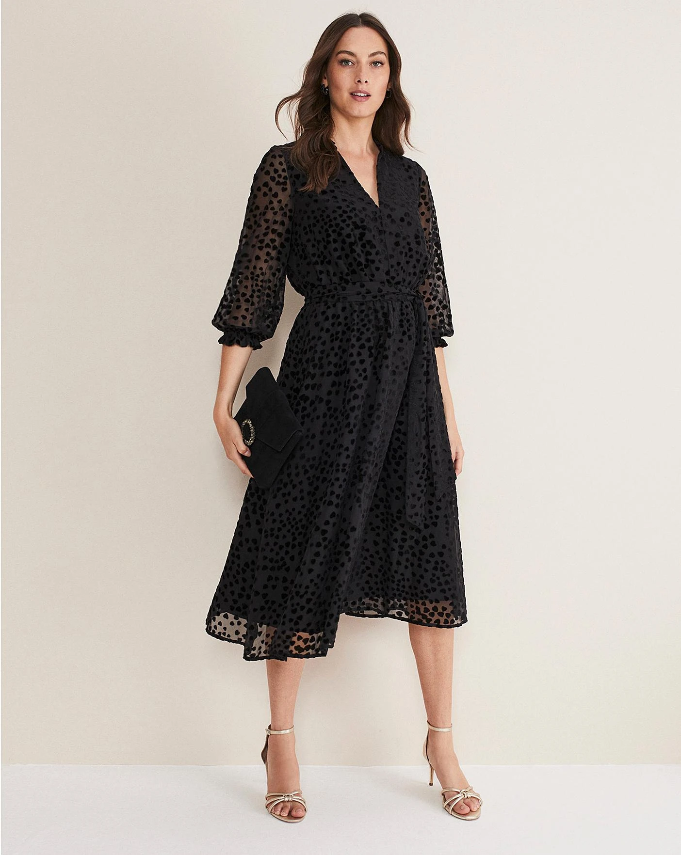 Phase Eight Isador Textured Fit And Flare Midi Dress| Black 1 Phase Eight Isador Textured Fit And Flare Midi Dress| Black