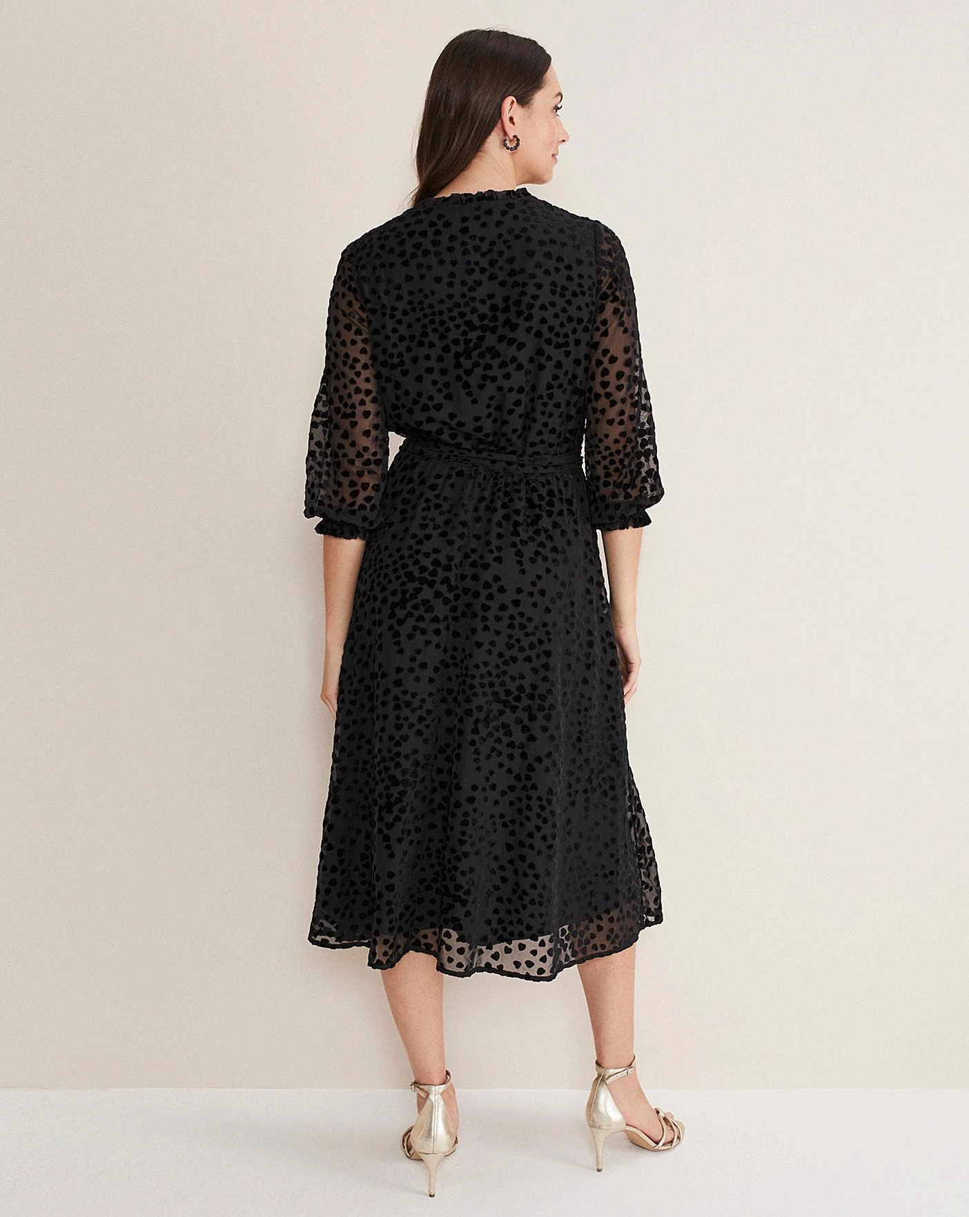 Phase Eight Isador Textured Fit And Flare Midi Dress| Black 4 Phase Eight Isador Textured Fit And Flare Midi Dress| Black - Image 4