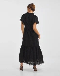 Jo By Joanna Hope Broderie Dress With Tie| Black -MONSON Clothing Shop x01wi461732w