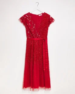 Joanna Hope Beaded Midi Dress| Red 9 Joanna Hope Beaded Midi Dress| Red -MONSON Clothing Shop x02ii538757s