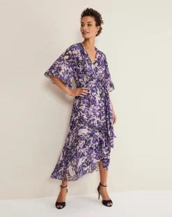 Phase Eight Juliette Floral Fil Coupe Wrap Dress| Multi