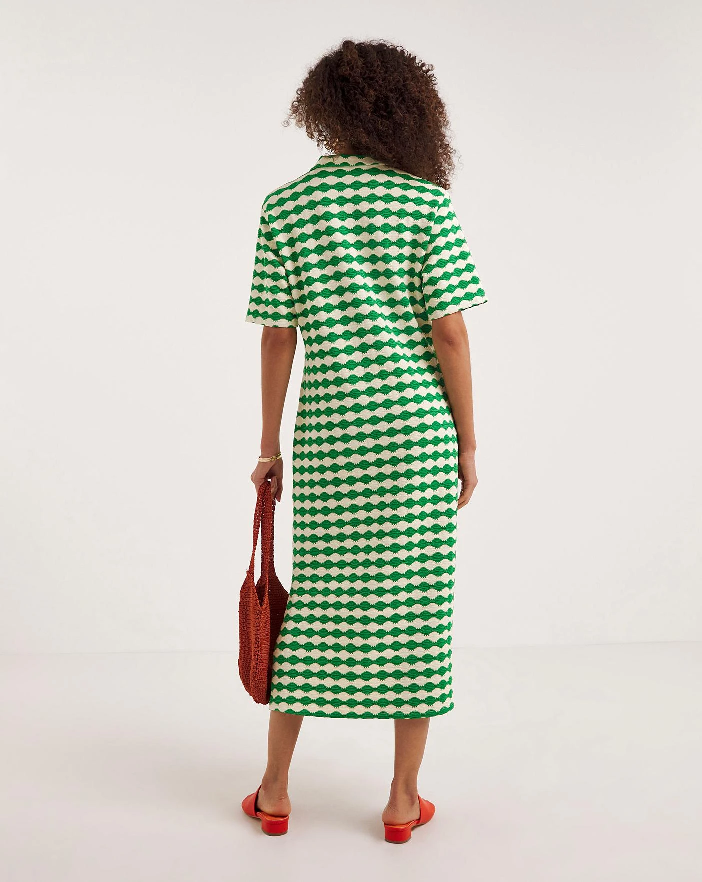 Ro&Zo Green Geo Knit Midi Dress| Green 2 Ro&Zo Green Geo Knit Midi Dress| Green - Image 2