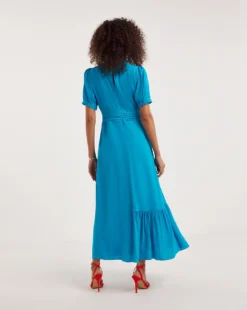 Ro&Zo Scarlett Twist Neck Dress| Blue -MONSON Clothing Shop y01cz135807w