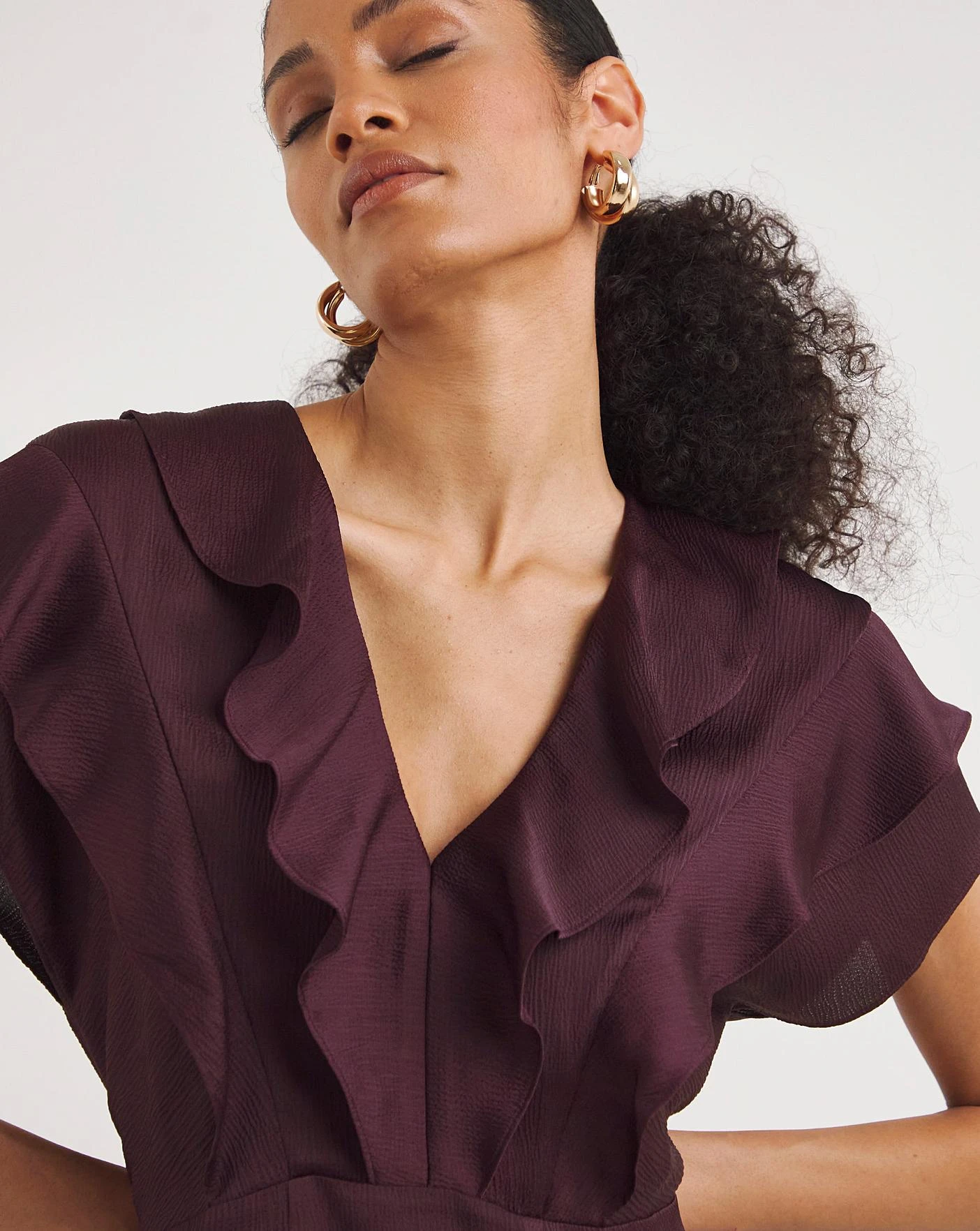 Whistles Adelline Frill Midi Dress| Purple 2 Whistles Adelline Frill Midi Dress| Purple - Image 2