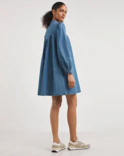 Whistles Chambray Denim Trapeze Dress| Blue 7 Whistles Chambray Denim Trapeze Dress| Blue -MONSON Clothing Shop y01ds278720w