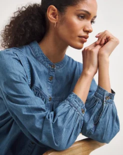 Whistles Chambray Denim Trapeze Dress| Blue 8 Whistles Chambray Denim Trapeze Dress| Blue -MONSON Clothing Shop y01ds278721w