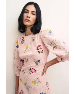 Nobody's Child Selena Broderie Midi Dress| Multi -MONSON Clothing Shop y01gq857502s